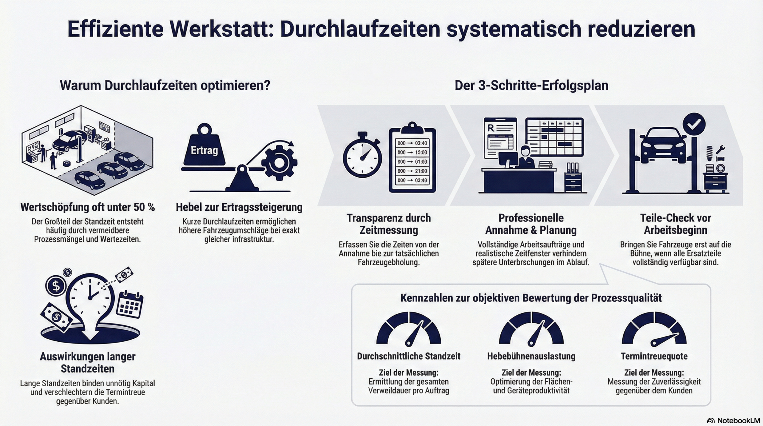 Wie man in einer Autowerkstatt die Durchlaufzeiten reduziert